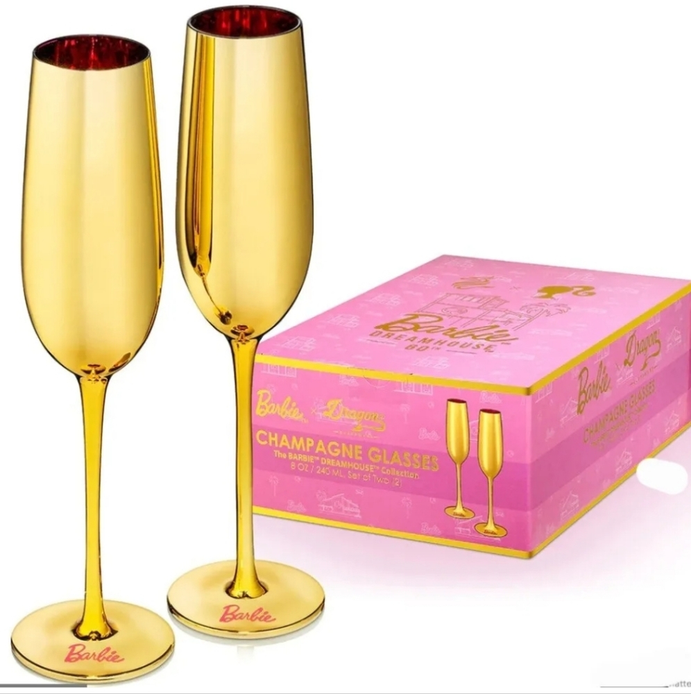 Narbie gold champagne flutes